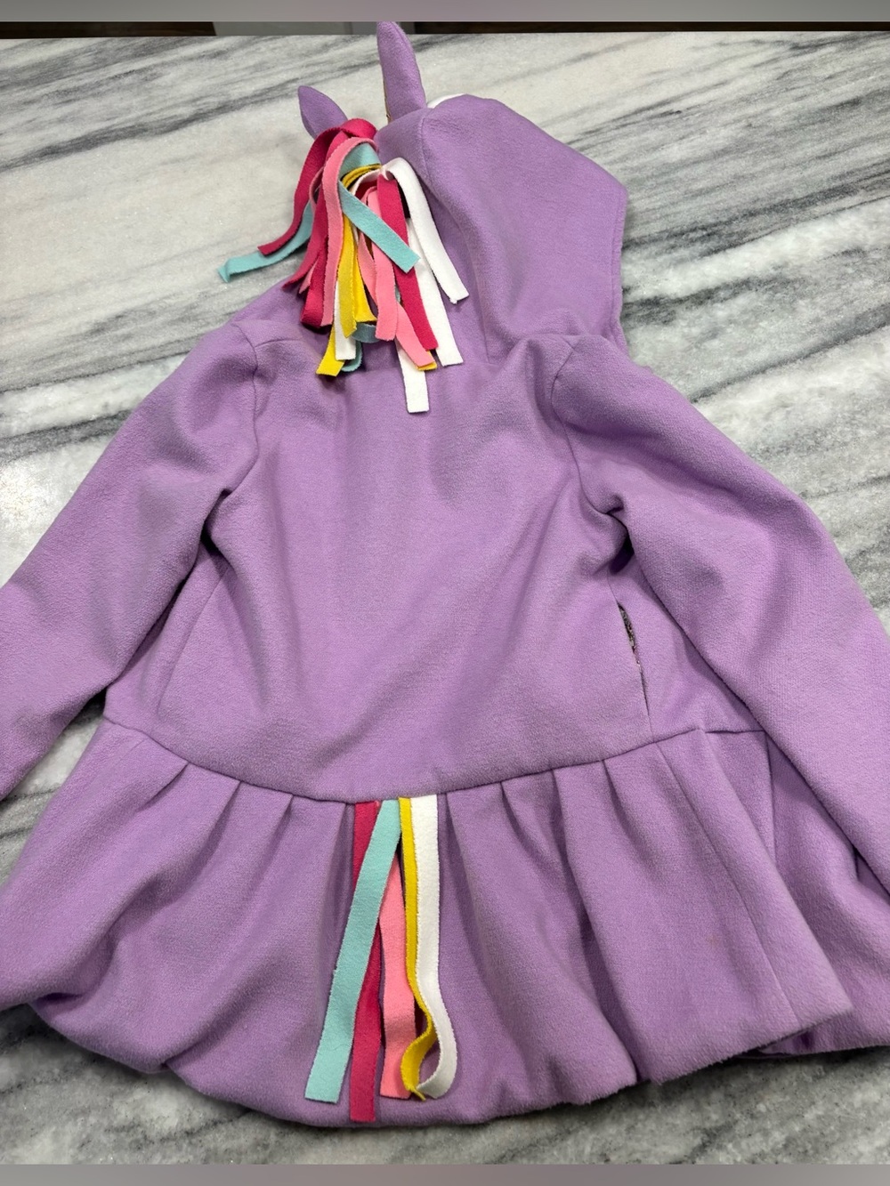 Little Fashionista Boutique LFB Lavender Unicorn Hooded Jacket with Rainbow Mane